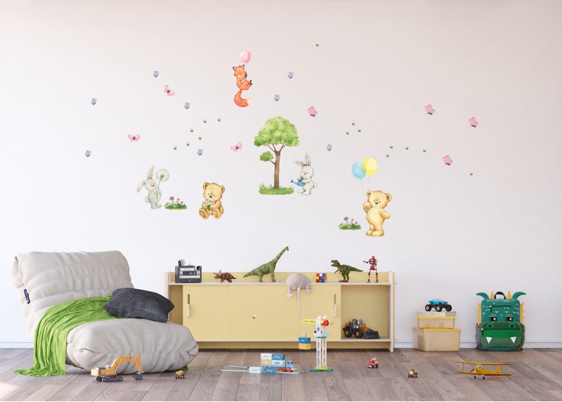Medvídek , dekorační nálepky na stěny, nábytek a interiérové předměty v dětském pokoji, AG Design, 65 x 85 cm, DK792 - 006