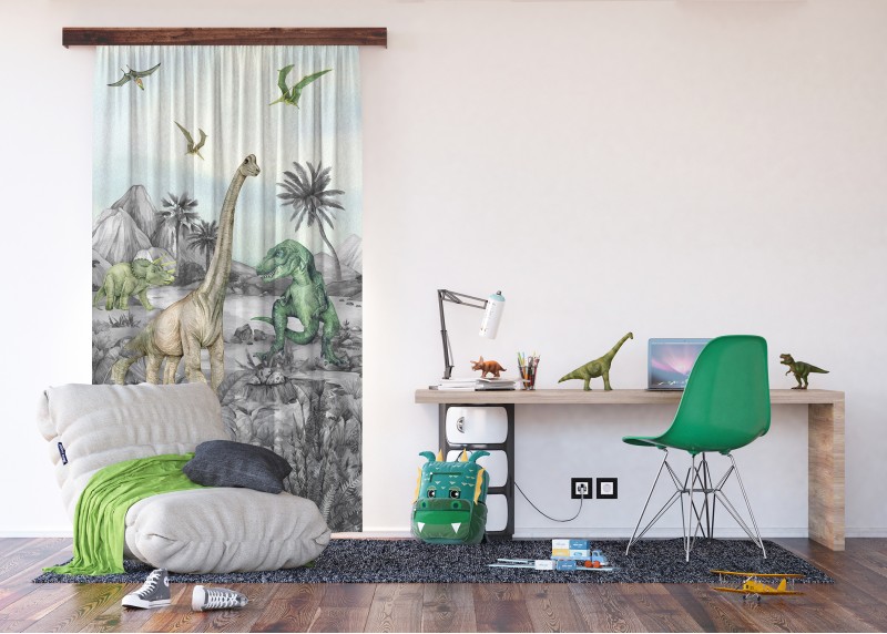 DINO, záclony AG Design, pro dětské pokoje, 140 x 245 cm,FCSL276 - 001