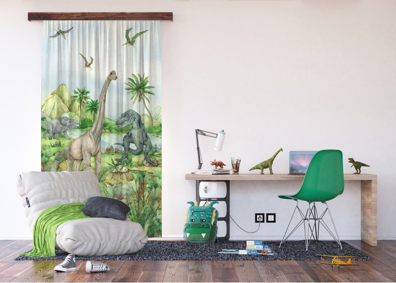 DINO, záclony AG Design, pro dětské pokoje, 140 x 245 cm, FCSL277 - 002