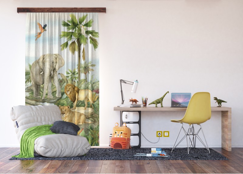 JUNGLE, záclony AG Design, pro dětské pokoje, 140 x 245 cm, FCSL279 - 004