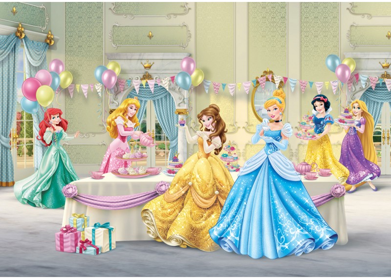 Princezny na oslavě, Disney, AG Design, fototapeta do dětského pokoje, lepidlo součástí balení, 360x254