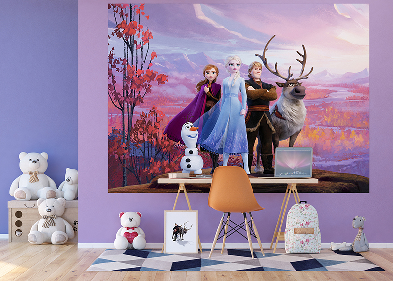 Hrdinové Frozen II na horské plošině,  Ledové království, Disney, AG Design, fototapeta do dětského pokoje, lepidlo součástí balení, 252x182