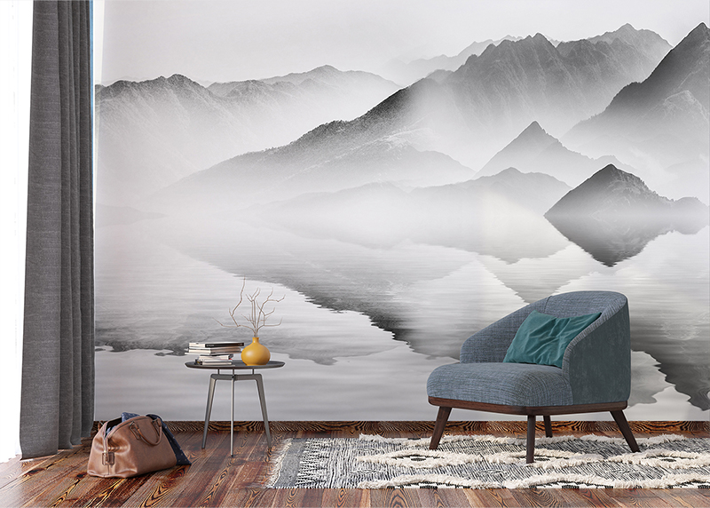 Horské jezero v mlze, AG Design, fototapeta ekologická vliesová do obývacího pokoje, ložnice, jídelny, kuchyně, lepidlo součástí balení, 360x270