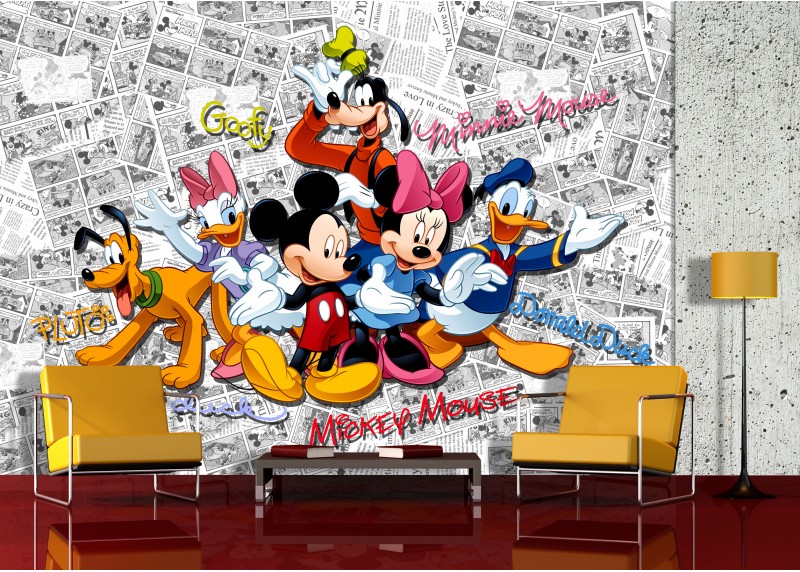 Mickey Mouse a kamarádi, Disney, AG Design, fototapeta do dětského pokoje, lepidlo součástí balení, 360x270