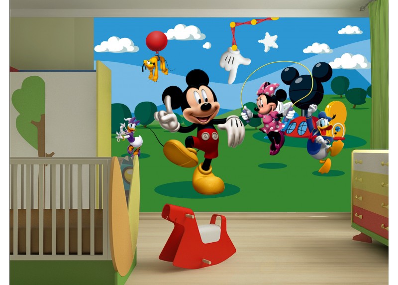 Mickey Mouse si hraje s přáteli, Disney, AG Design, fototapeta do dětského pokoje, lepidlo součástí balení, 360x270