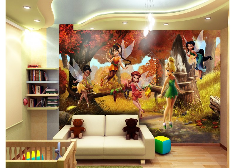 Víly v podzimním lese, Disney, AG Design, fototapeta do dětského pokoje, lepidlo součástí balení, 360x270