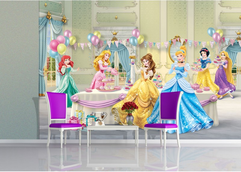Princezny na oslavě, Disney, AG Design, fototapeta do dětského pokoje, lepidlo součástí balení, 360x270