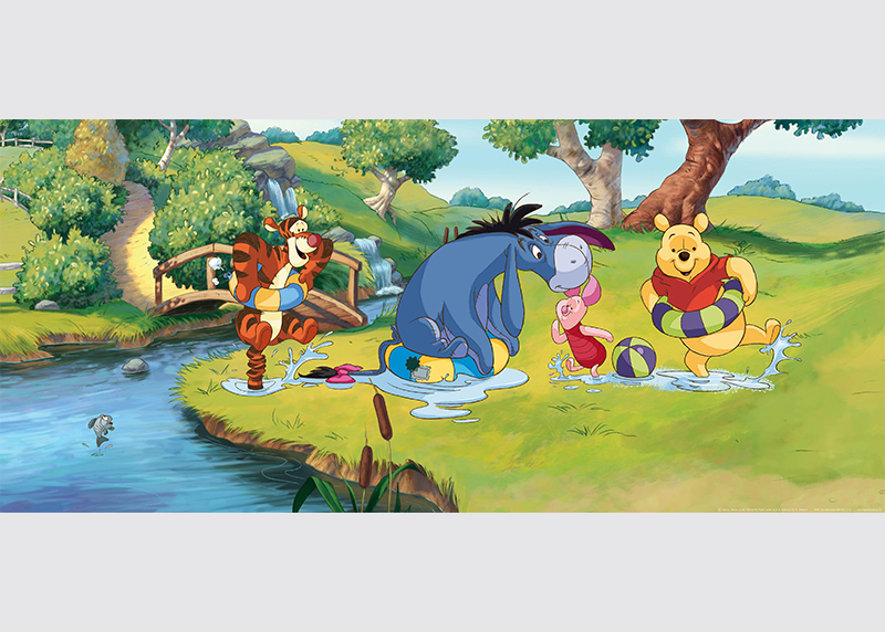 Medvídek Pú s kamarády u řeky, Disney, AG Design, fototapeta do dětského pokoje, lepidlo součástí balení, 202x90