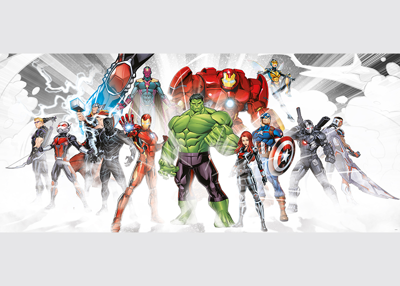 Avengers připravení k boji, Marvel, AG Design, fototapeta do dětského pokoje, lepidlo součástí balení, 202x90