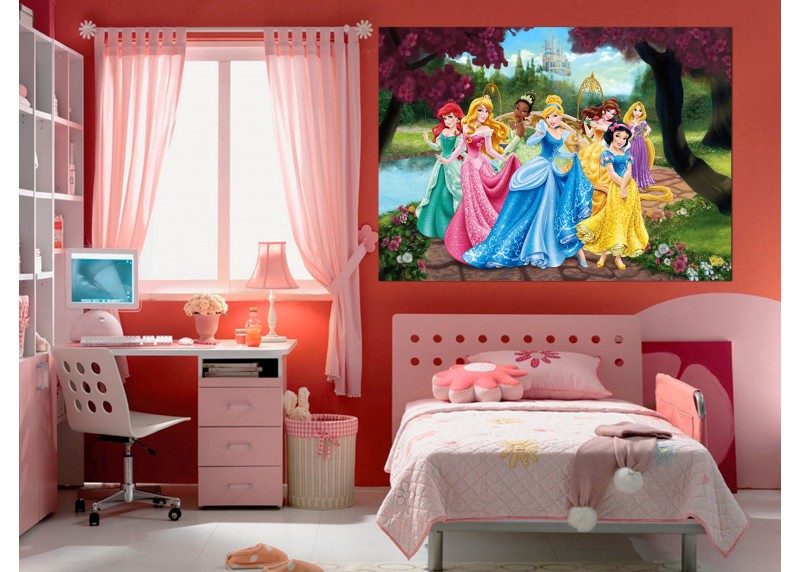 Disney princezny v zahradě, AG Design, fototapeta do dětského pokoje, lepidlo součástí balení, 155x110