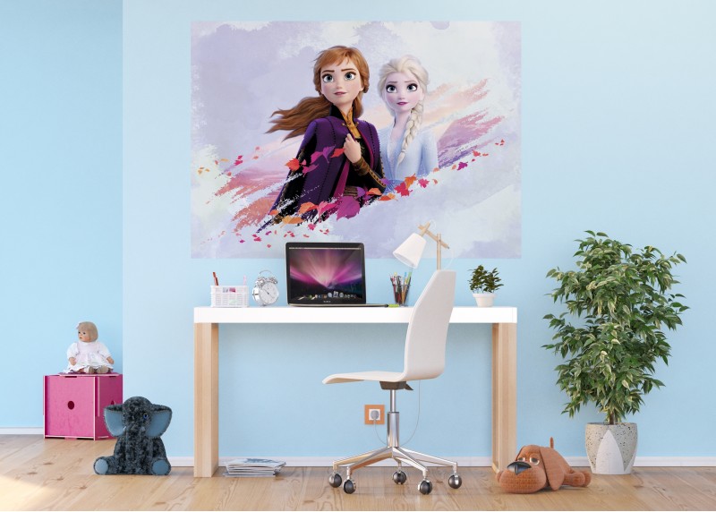Elsa a Anna spolu, Ledové království, Disney, AG Design, fototapeta do dětského pokoje, lepidlo součástí balení, 155x110