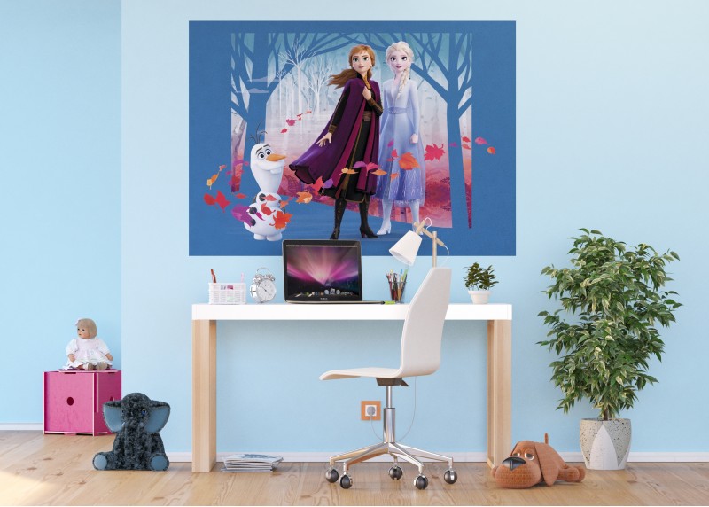  Ledové království 2 Sestry s Olafem, Disney, AG Design, fototapeta do dětského pokoje, lepidlo součástí balení, 155x110