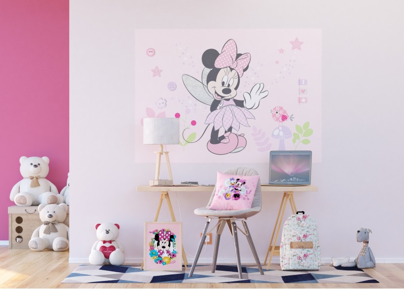 Víla Minnie Mouse, Disney, AG Design, fototapeta do dětského pokoje, lepidlo součástí balení, 155x110