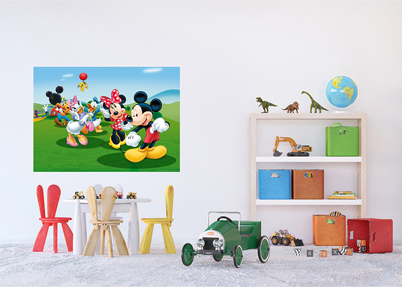 Mickey Mouse s přáteli , Disney, AG Design, fototapeta do dětského pokoje, lepidlo součástí balení, 155x110
