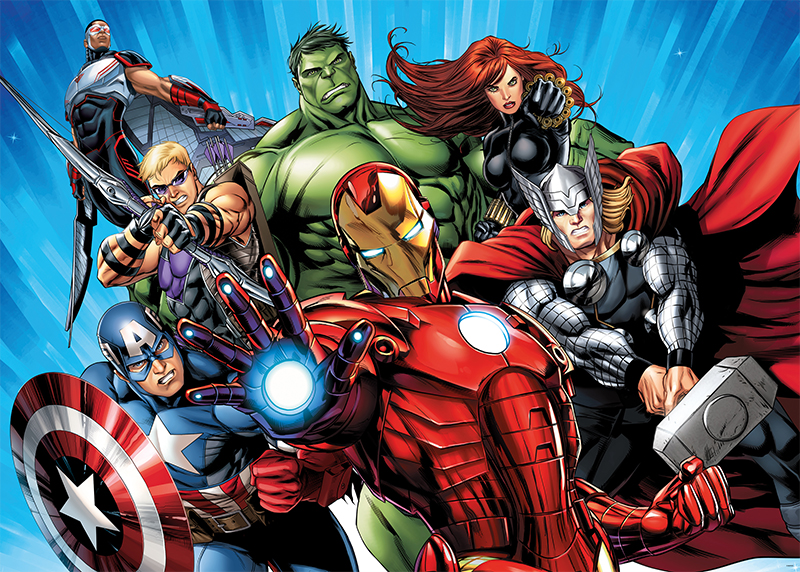 Hrdinové Avengers, Marvel, AG Design, fototapeta do dětského pokoje, lepidlo součástí balení, 155x110