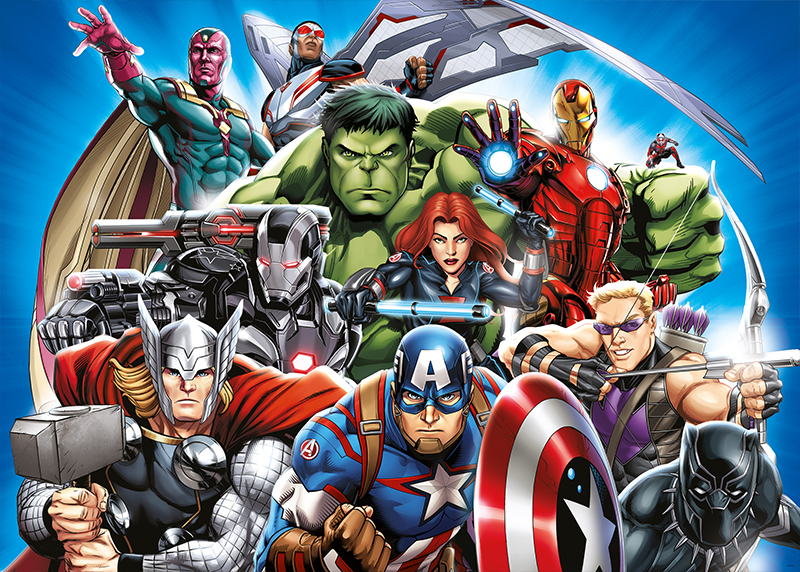 Hrdinové Avengers na stráži, Marvel, AG Design, fototapeta do dětského pokoje, lepidlo součástí balení, 155x110