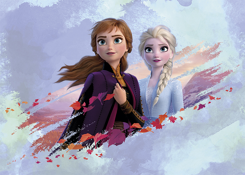 Elsa a Anna spolu, Ledové království, Disney, AG Design, fototapeta do dětského pokoje, lepidlo součástí balení, 155x110