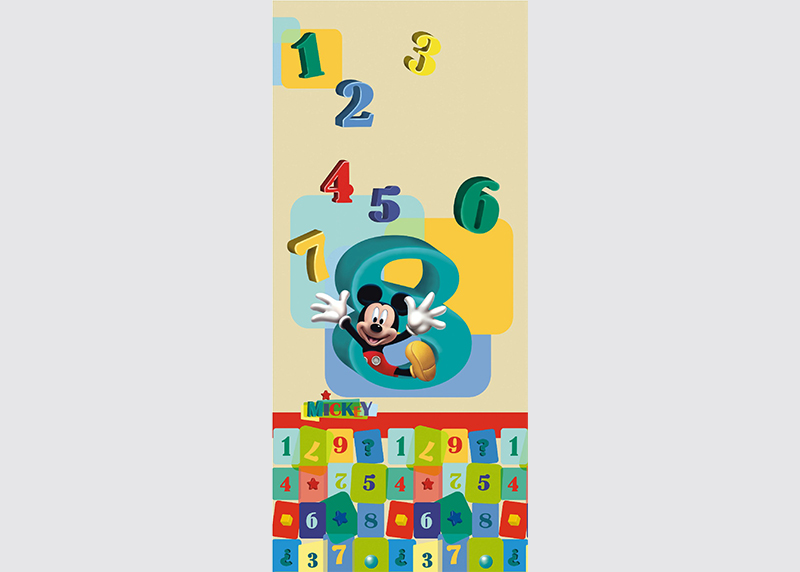 Čísla, Mickey Mouse, Disney, AG Design, fototapeta do dětského pokoje, lepidlo součástí balení, 90x202