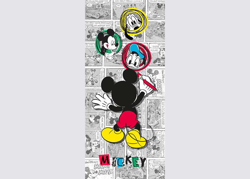 Mickey Mouse maluje, Disney, AG Design, fototapeta do dětského pokoje, lepidlo součástí balení, 90x202