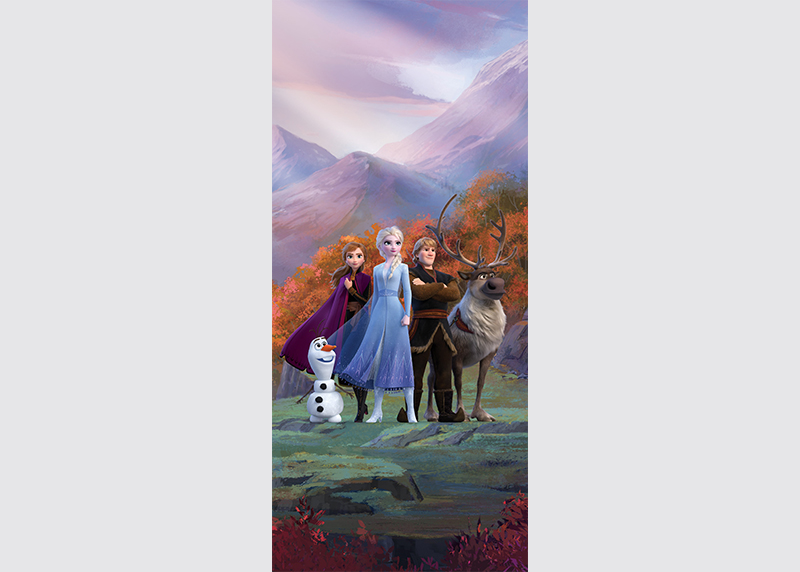 Hrdinové Frozen II na horské plošině, Disney, AG Design, fototapeta do dětského pokoje, lepidlo součástí balení, 90x202