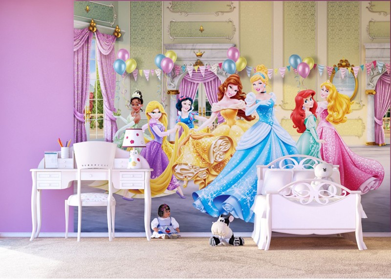 Princezny Disney tančí, AG Design, fototapeta do dětského pokoje, lepidlo součástí balení, 360x270