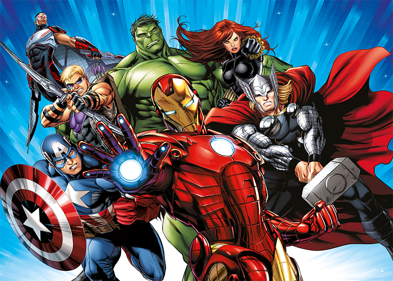 Hrdinové Avengers, Marvel, AG Design, fototapeta do dětského pokoje, lepidlo součástí balení, 360x270