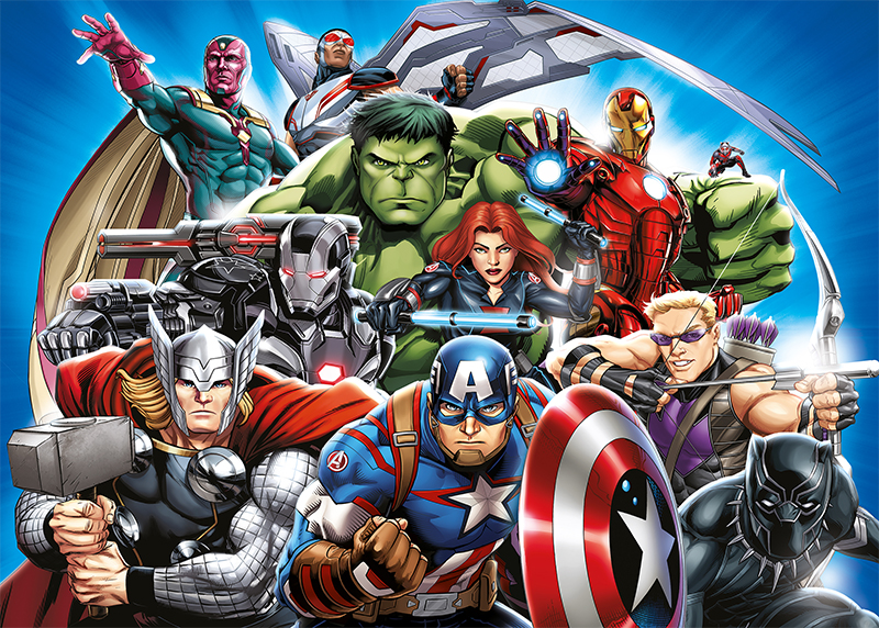 Hrdinové Avengers na stráži, Marvel, Disney, AG Design, fototapeta do dětského pokoje, lepidlo součástí balení, 360x270