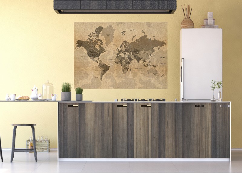 Mapa, AG Design, fototapeta ekologická vliesová do obývacího pokoje, ložnice, jídelny, kuchyně, lepidlo součástí balení, 155x110