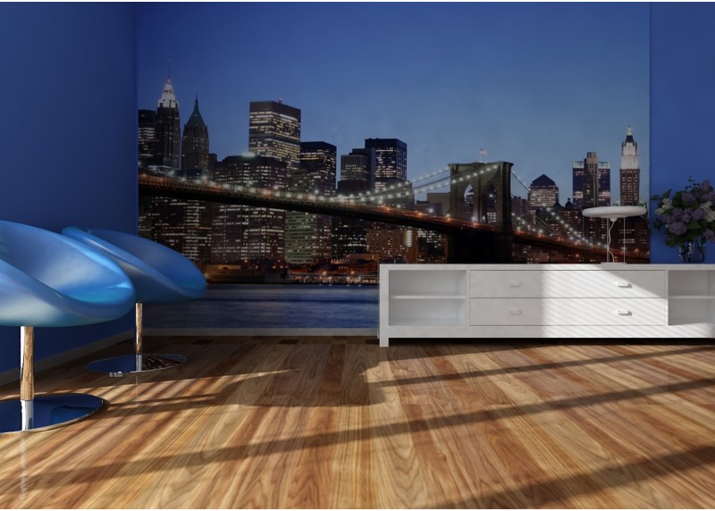 Brooklynský most při západu slunce, AG Design, fototapeta ekologická vliesová do obývacího pokoje, ložnice, jídelny, kuchyně, lepidlo součástí balení, 360x270
