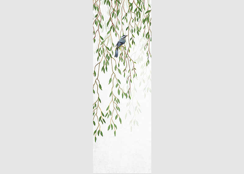 Ptáče ve větvích stromů, AG Design, fototapeta ekologická vliesová do obývacího pokoje, ložnice, jídelny, kuchyně, lepidlo součástí balení, 90x270
