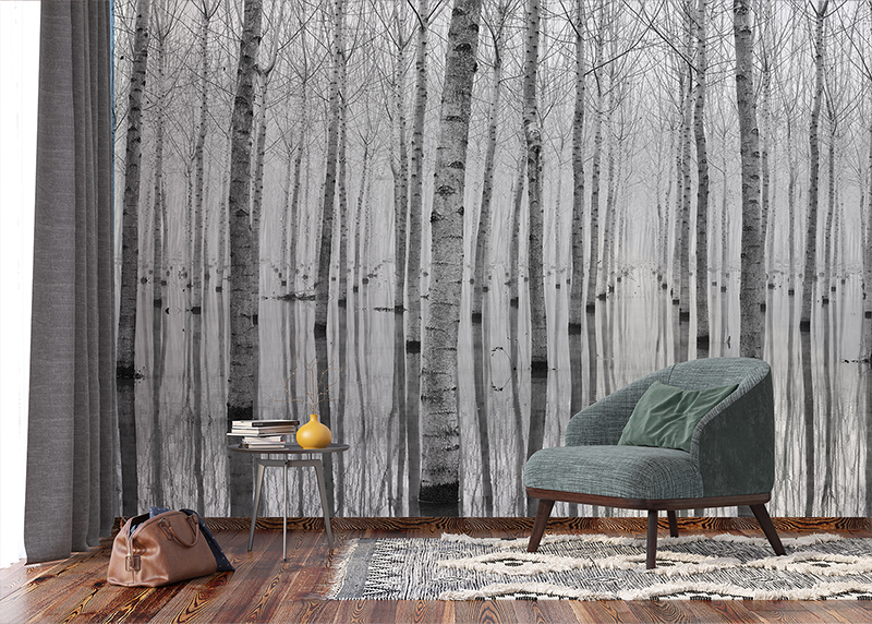 Abstrakce břízový les, AG Design, fototapeta ekologická vliesová do obývacího pokoje, ložnice, jídelny, kuchyně, lepidlo součástí balení, 360x270
