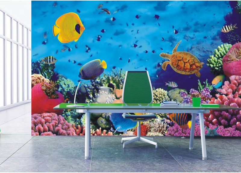 Mořský svět, AG Design, fototapeta ekologická vliesová do obývacího pokoje, ložnice, jídelny, kuchyně, lepidlo součástí balení, 360x270