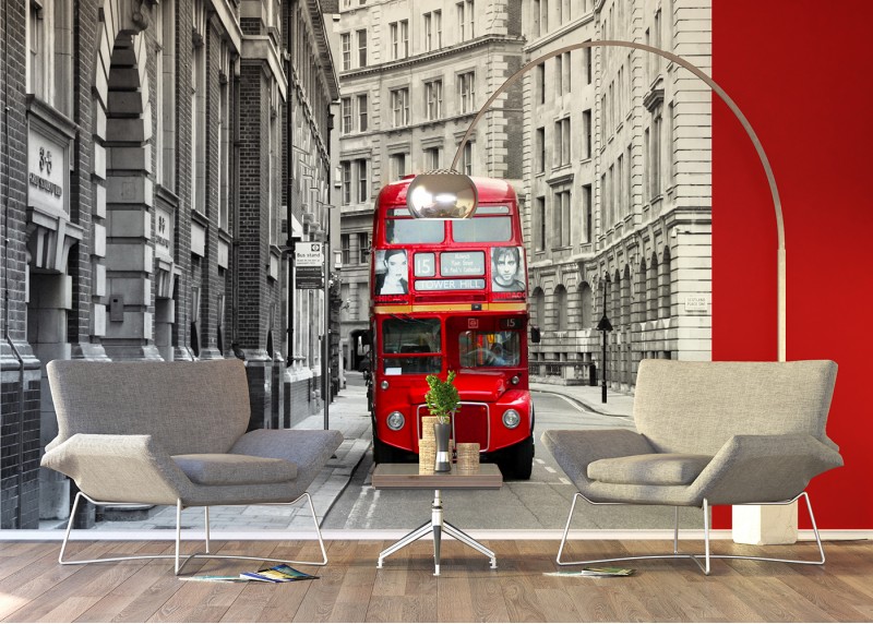 Autobus v Londýně, AG Design, fototapeta ekologická vliesová do obývacího pokoje, ložnice, jídelny, kuchyně, lepidlo součástí balení, 360x270