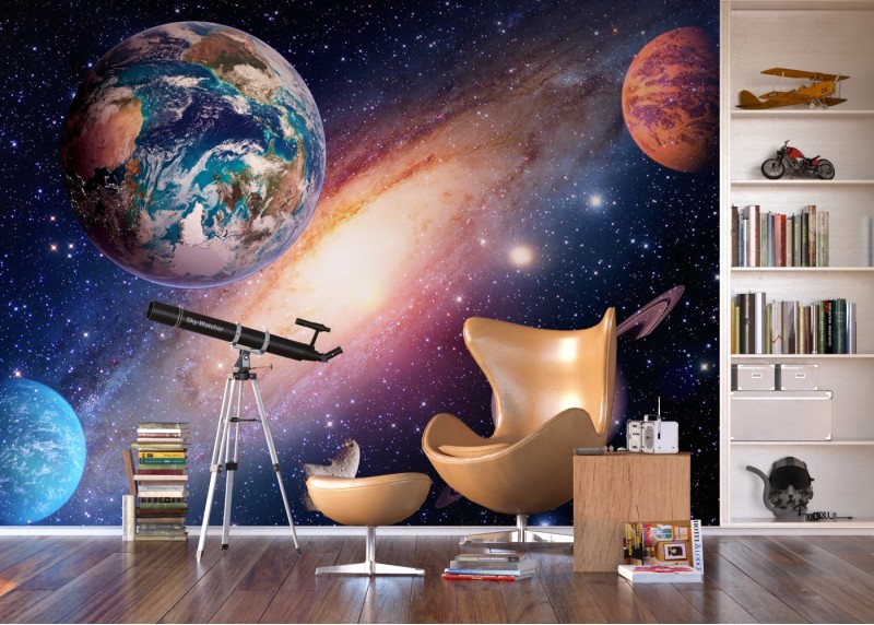 Vesmír, AG Design, fototapeta ekologická vliesová do obývacího pokoje, ložnice, jídelny, kuchyně, lepidlo součástí balení, 360x270