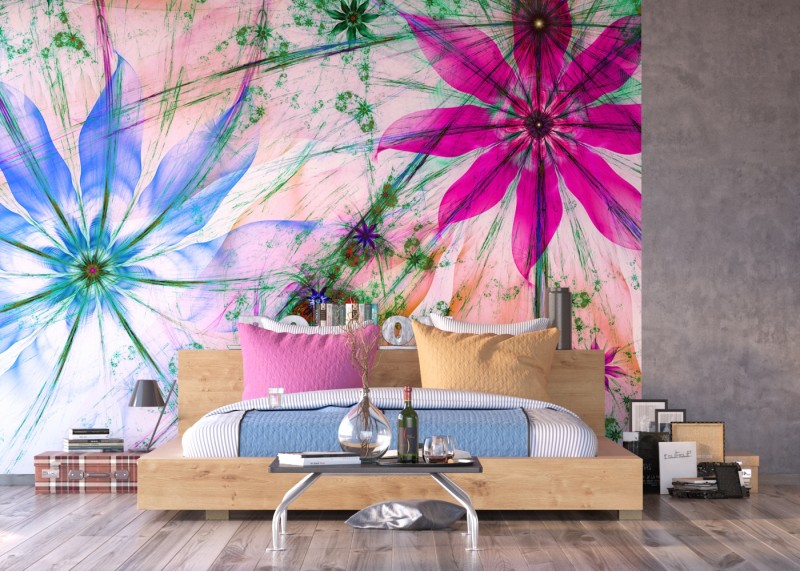 Květinové siluety, AG Design, fototapeta ekologická vliesová do obývacího pokoje, ložnice, jídelny, kuchyně, lepidlo součástí balení, 360x270
