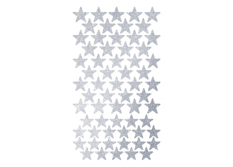 Samolepka Stříbrné Hvězdy, 7,5 x 12,3 cm, DKL 350108