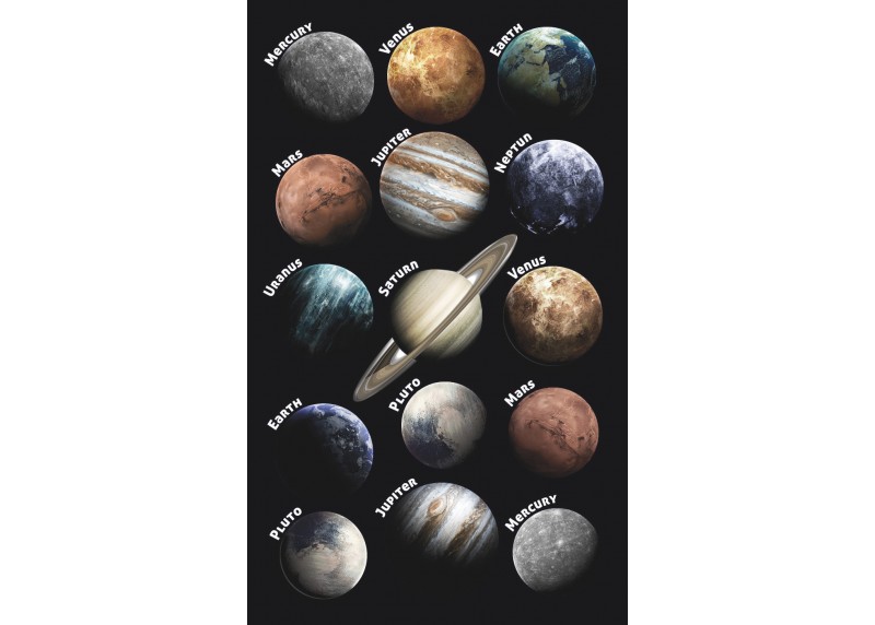 Samolepka Planety, 7,5 x 12,3 cm, DKL 350122