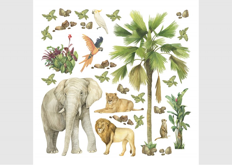 Samolepka Džungle, 30 x 30 cm, DKS 3827