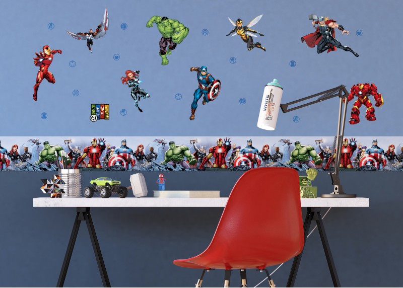 Avengers, Marvel, dekorační nálepky na stěny, nábytek a interiérové předměty v dětském pokoji, AG Design, 30 x 30 cm, DKS 3817