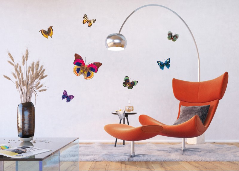 Samolepka na zeď,  AG Design, SS 3854, Motýly, 30x30 cm