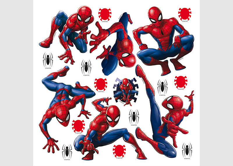 Spider-man, Marvel, dekorační nálepky na stěny, nábytek a interiérové předměty v dětském pokoji, AG Design, 30 x 30 cm, DKS 1090