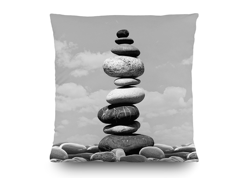 Kameny na pláži, dekorativní polštář AG Design, 45 x 45 cm, do obývacího pokoje, kuchyně, ložnice či chaty, CN 3612