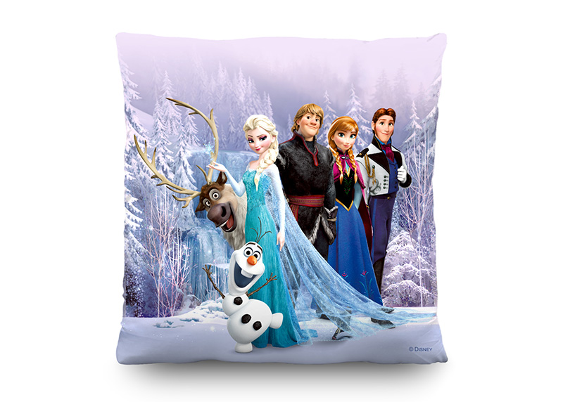 Elsa s přáteli, Disney, dekorativní polštář AG Design, 40 x 40 cm, do dětského pokoje, CND 3115