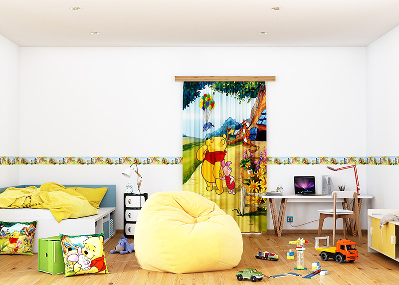 Medvídek Pú na louce, Disney, dekorativní polštář AG Design, 40 x 40 cm, do dětského pokoje, CND 3119