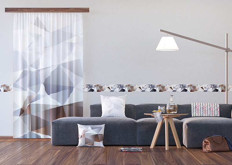 Abstrakce, závěs AG Design, 140 x 245 cm, 1 díl, do kuchyně, obývacího pokoje, ložnice, FCPL 6581