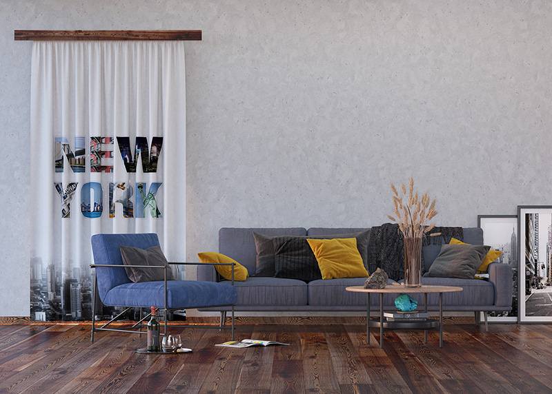 New York, závěs AG Design, 140 x 245 cm, 1 díl, do kuchyně, obývacího pokoje, ložnice, FCPL 6598