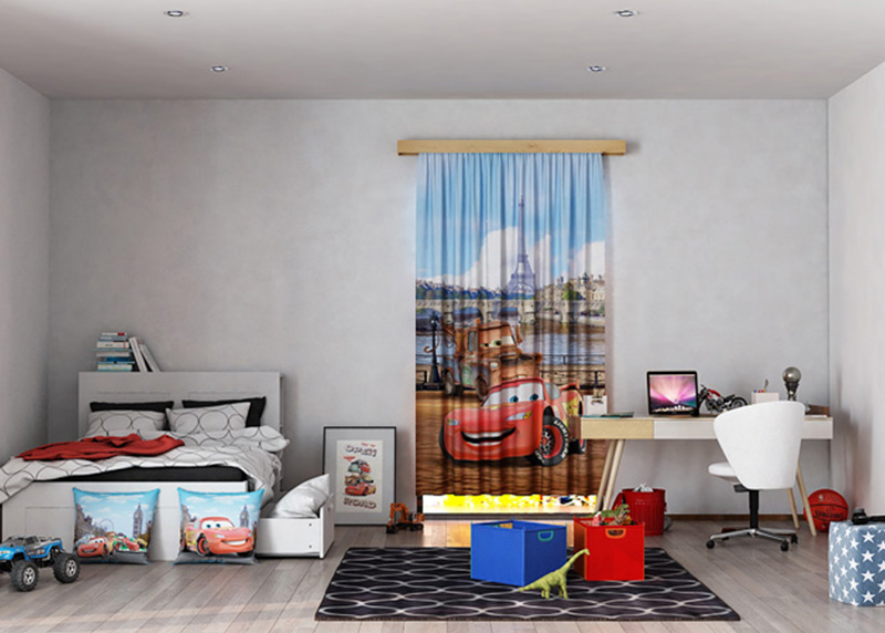 Cars, Disney, závěs AG Design, 140 x 245 cm, 1 díl, pro dětské pokoje, FCPL 6101