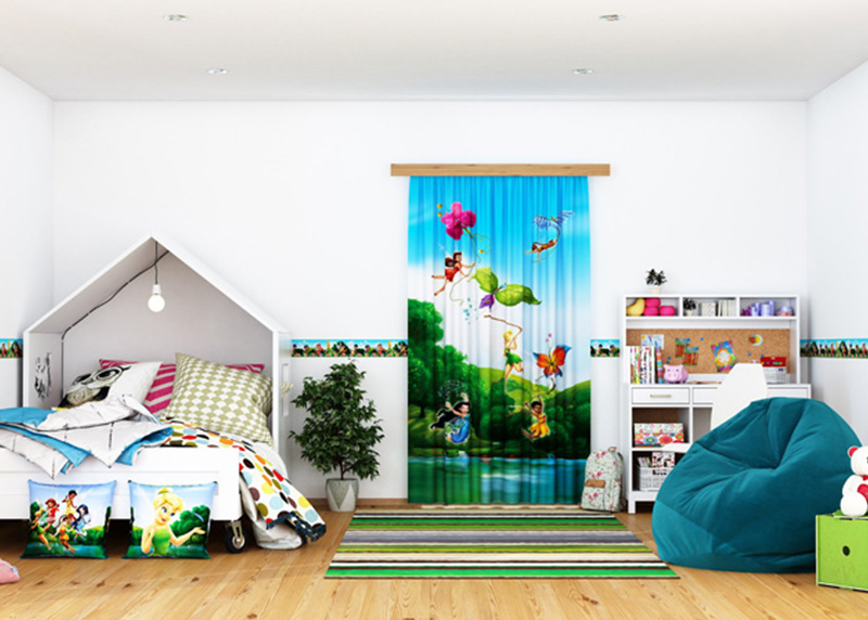 Víly, Disney, závěs AG Design, 140 x 245 cm, 1 díl, pro dětské pokoje, FCPL 6103