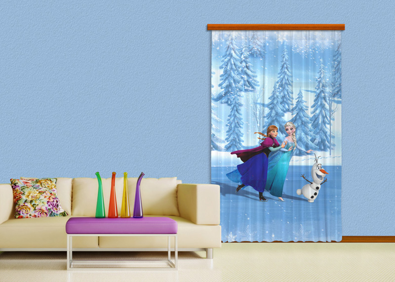Frozen, Disney, závěs AG Design, 140 x 245 cm, 1 díl, pro dětské pokoje, FCPL 6105