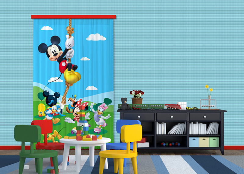 Mickey Mouse, Disney, závěs AG Design, 140 x 245 cm, 1 díl, pro dětské pokoje, FCPL 6106